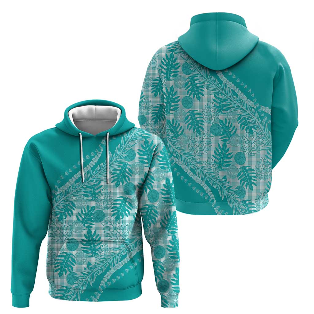 Hawaii Breadfruit Palaka Hoodie Polu Opal Maile Lei - Polynesian Pride