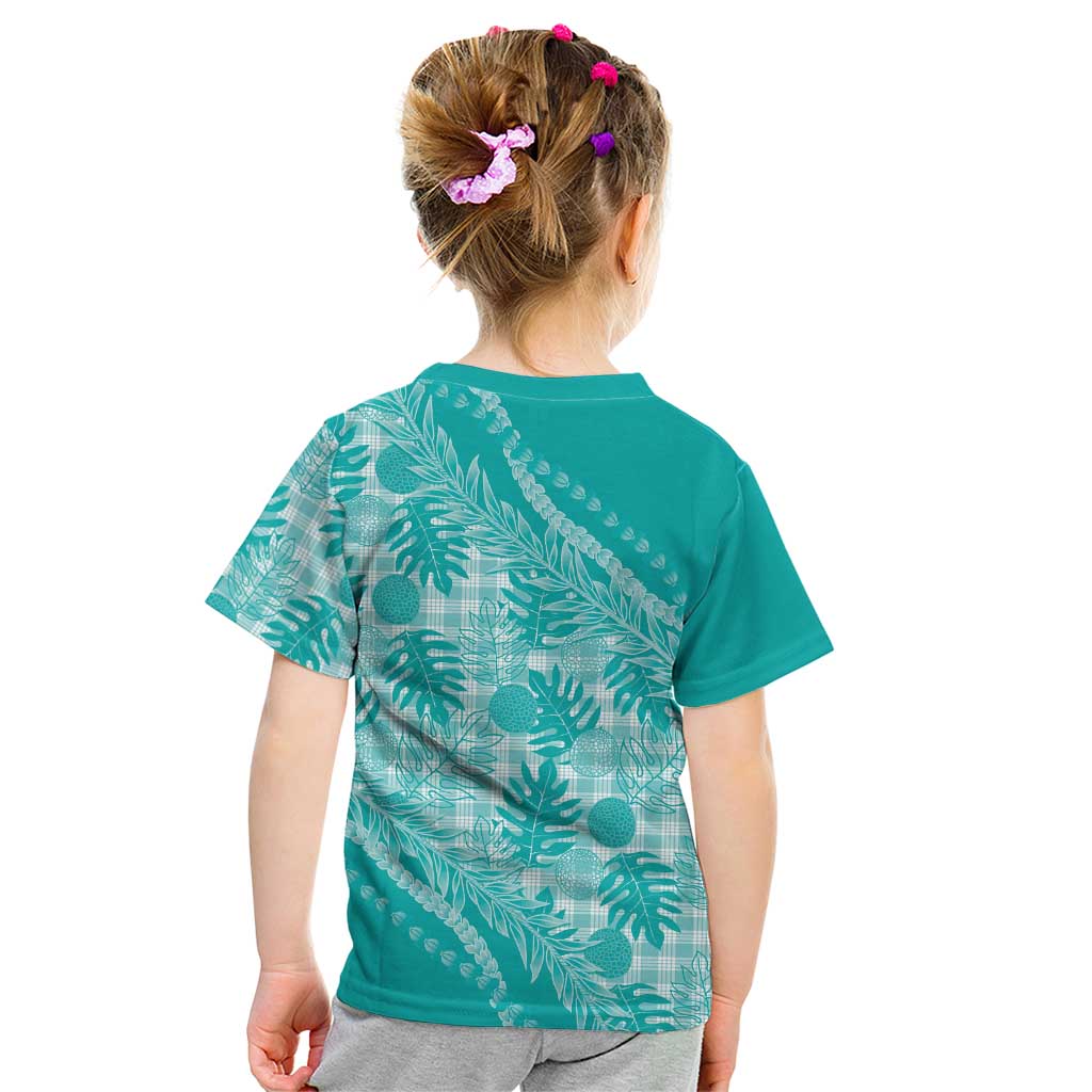 Hawaii Breadfruit Palaka Kid T Shirt Polu Opal Maile Lei LT9 - Polynesian Pride