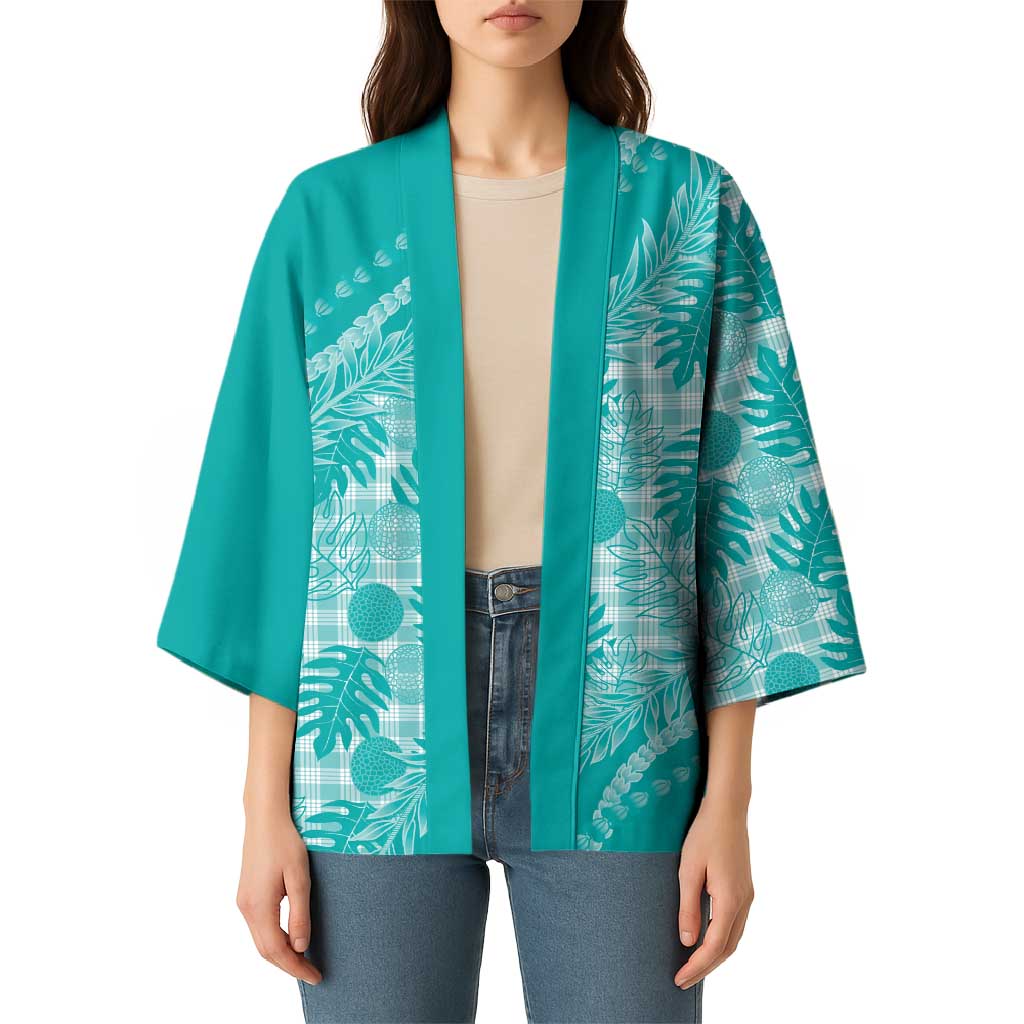 Hawaii Breadfruit Palaka Kimono Polu Opal Maile Lei - Polynesian Pride