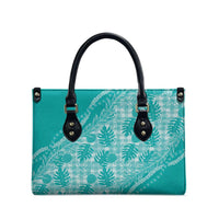Hawaii Breadfruit Palaka Leather Bag Polu Opal Maile Lei LT9 - Polynesian Pride