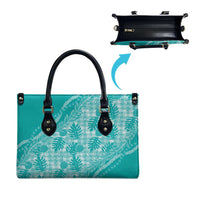 Hawaii Breadfruit Palaka Leather Bag Polu Opal Maile Lei LT9 - Polynesian Pride