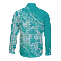 Hawaii Breadfruit Palaka Long Sleeve Button Shirt Polu Opal Maile Lei LT9 - Polynesian Pride