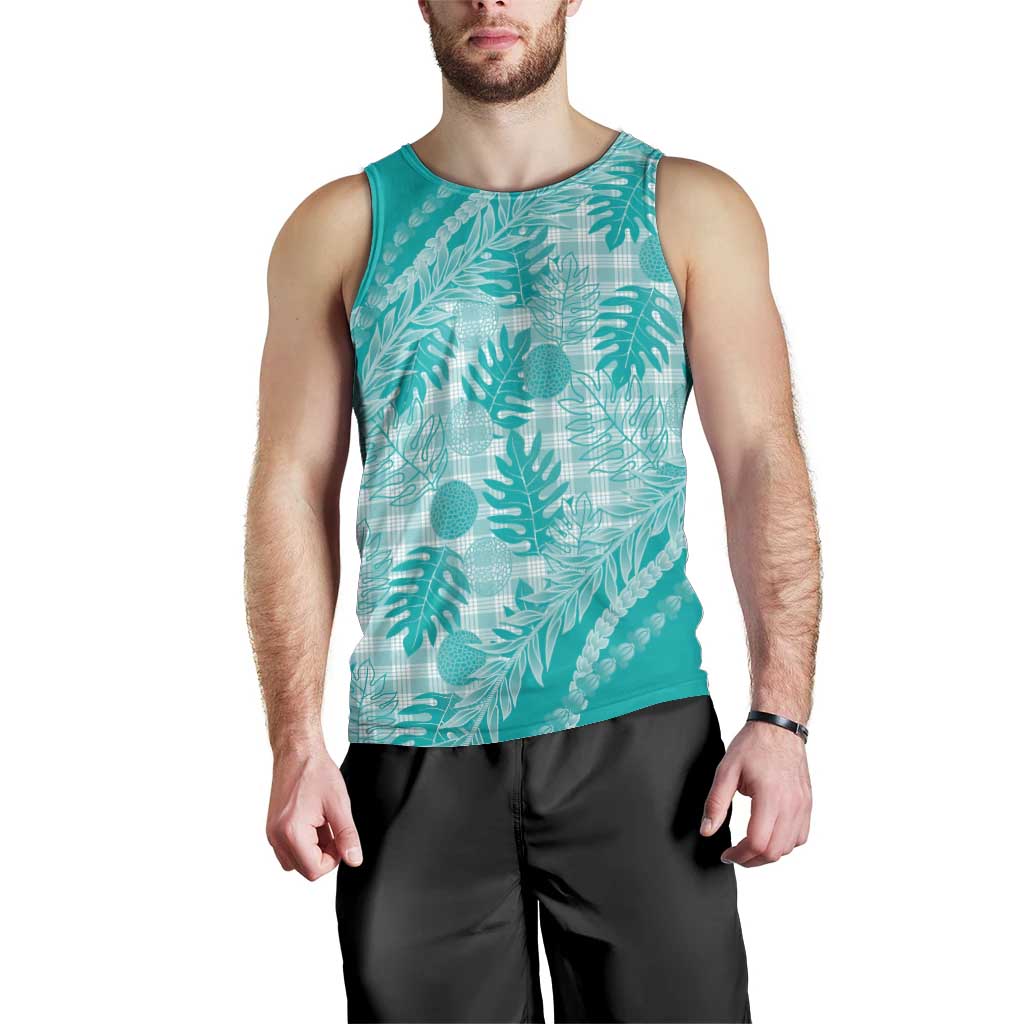 Hawaii Breadfruit Palaka Men Tank Top Polu Opal Maile Lei LT9 - Polynesian Pride