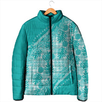 Hawaii Breadfruit Palaka Padded Jacket Polu Opal Maile Lei LT9 - Polynesian Pride