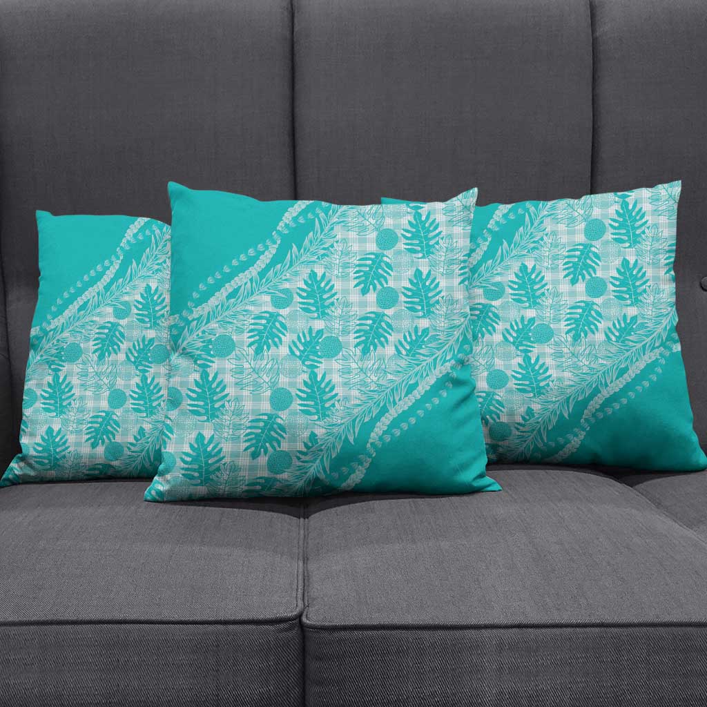 Hawaii Breadfruit Palaka Pillow Cover Polu Opal Maile Lei - Polynesian Pride