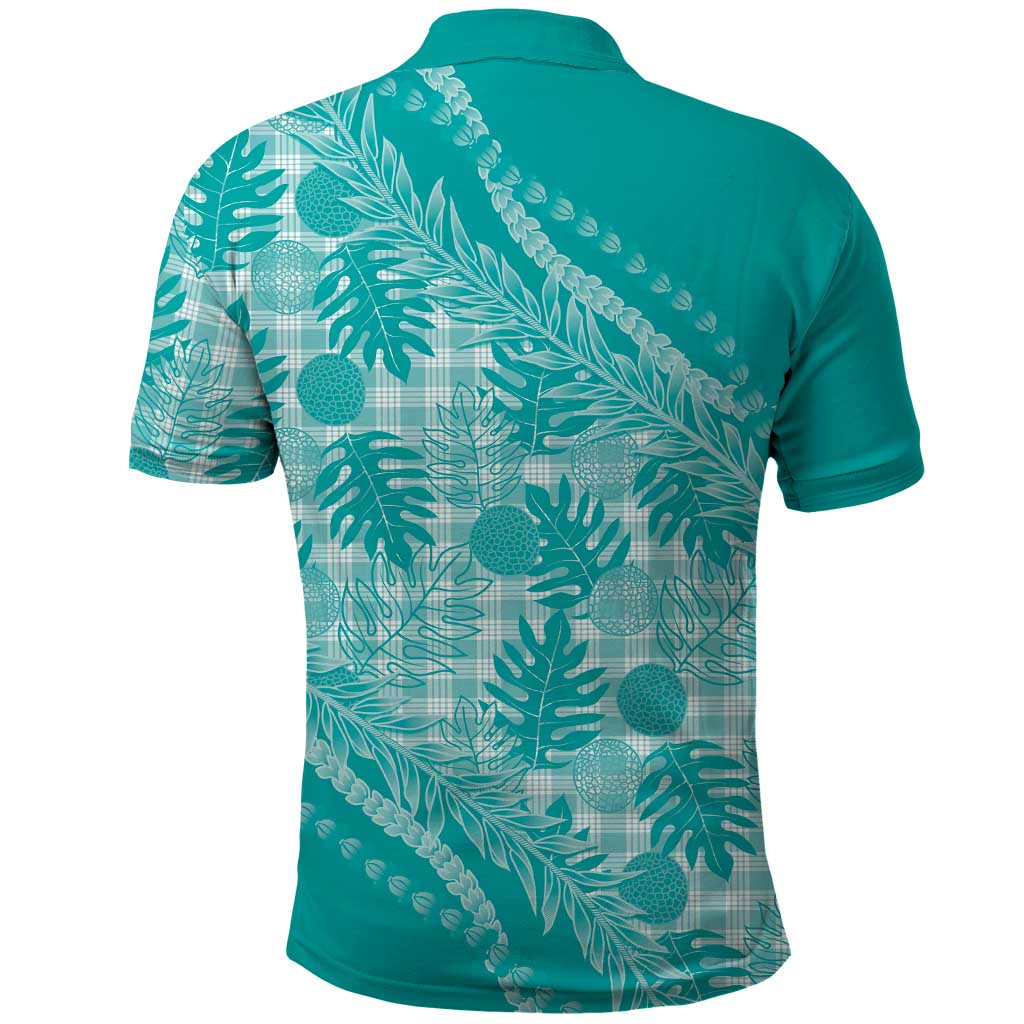 Hawaii Breadfruit Palaka Polo Shirt Polu Opal Maile Lei - Polynesian Pride