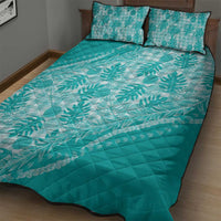 Hawaii Breadfruit Palaka Quilt Bed Set Polu Opal Maile Lei - Polynesian Pride