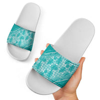 Hawaii Breadfruit Palaka Slide Sandals Polu Opal Maile Lei - Polynesian Pride