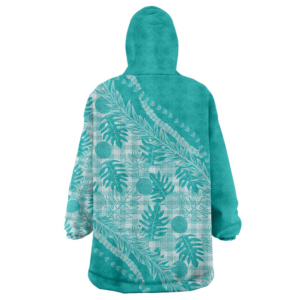 Hawaii Breadfruit Palaka Wearable Blanket Hoodie Polu Opal Maile Lei LT9 - Polynesian Pride