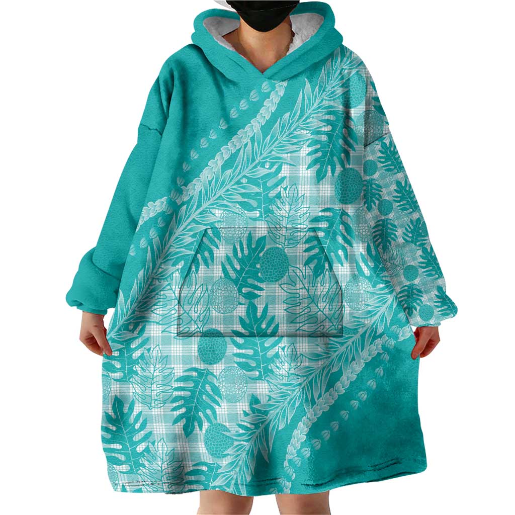 Hawaii Breadfruit Palaka Wearable Blanket Hoodie Polu Opal Maile Lei LT9 - Polynesian Pride