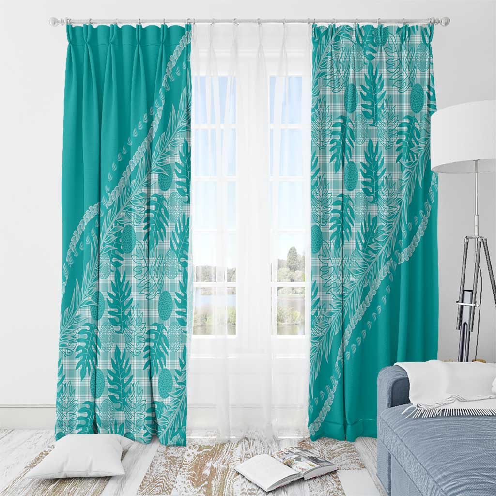 Hawaii Breadfruit Palaka Window Curtain Polu Opal Maile Lei - Polynesian Pride