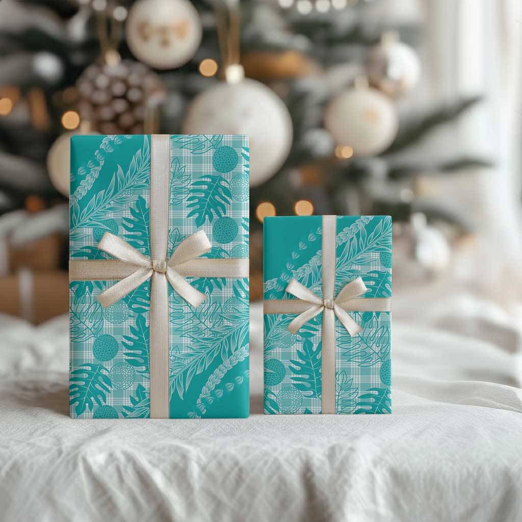 Hawaii Breadfruit Palaka Wrapping Paper Polu Opal Maile Lei LT9 - Polynesian Pride