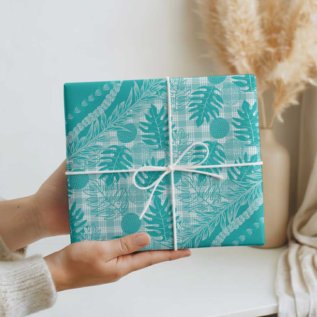 Hawaii Breadfruit Palaka Wrapping Paper Polu Opal Maile Lei LT9 - Polynesian Pride