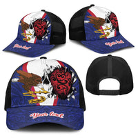 American Samoa Heart Tribal Personalized Baseball Net Cap Polynesian Patterns LT9 - Polynesian Pride