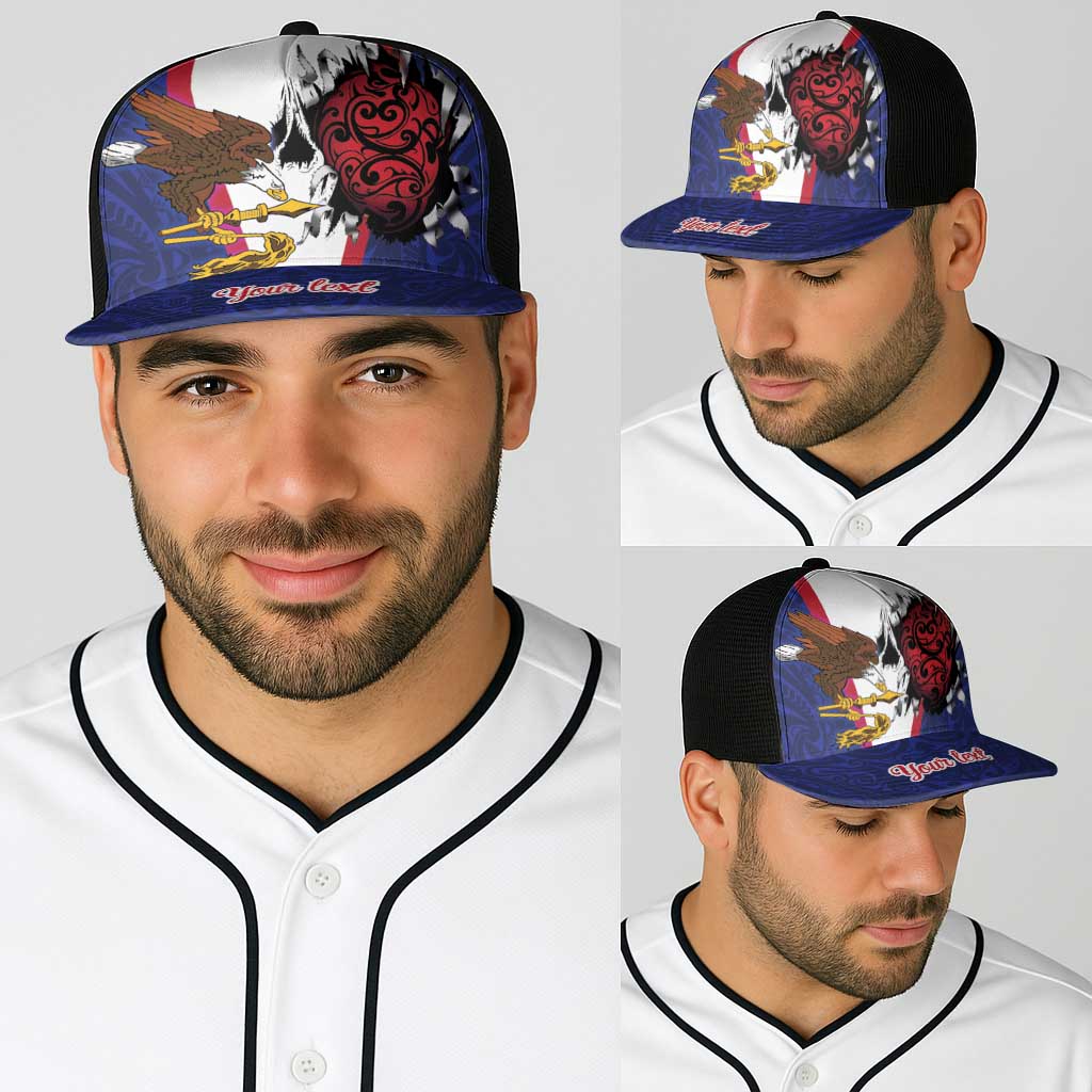 American Samoa Heart Tribal Personalized Baseball Net Cap Polynesian Patterns LT9 - Polynesian Pride
