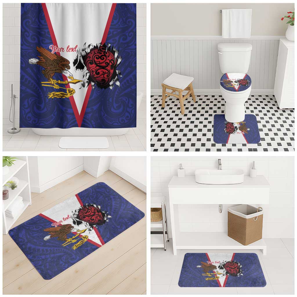 American Samoa Heart Tribal Personalized Bathroom Set Polynesian Patterns LT9 - Polynesian Pride