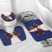 American Samoa Heart Tribal Personalized Bathroom Set Polynesian Patterns LT9 Mat Set Only (3 pcs) One Size Blue - Polynesian Pride