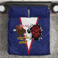 American Samoa Heart Tribal Personalized Bedding Set Polynesian Patterns LT9 Blue - Polynesian Pride