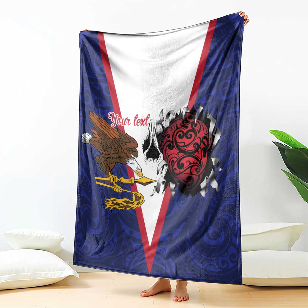 American Samoa Heart Tribal Personalized Blanket Polynesian Patterns LT9 - Polynesian Pride