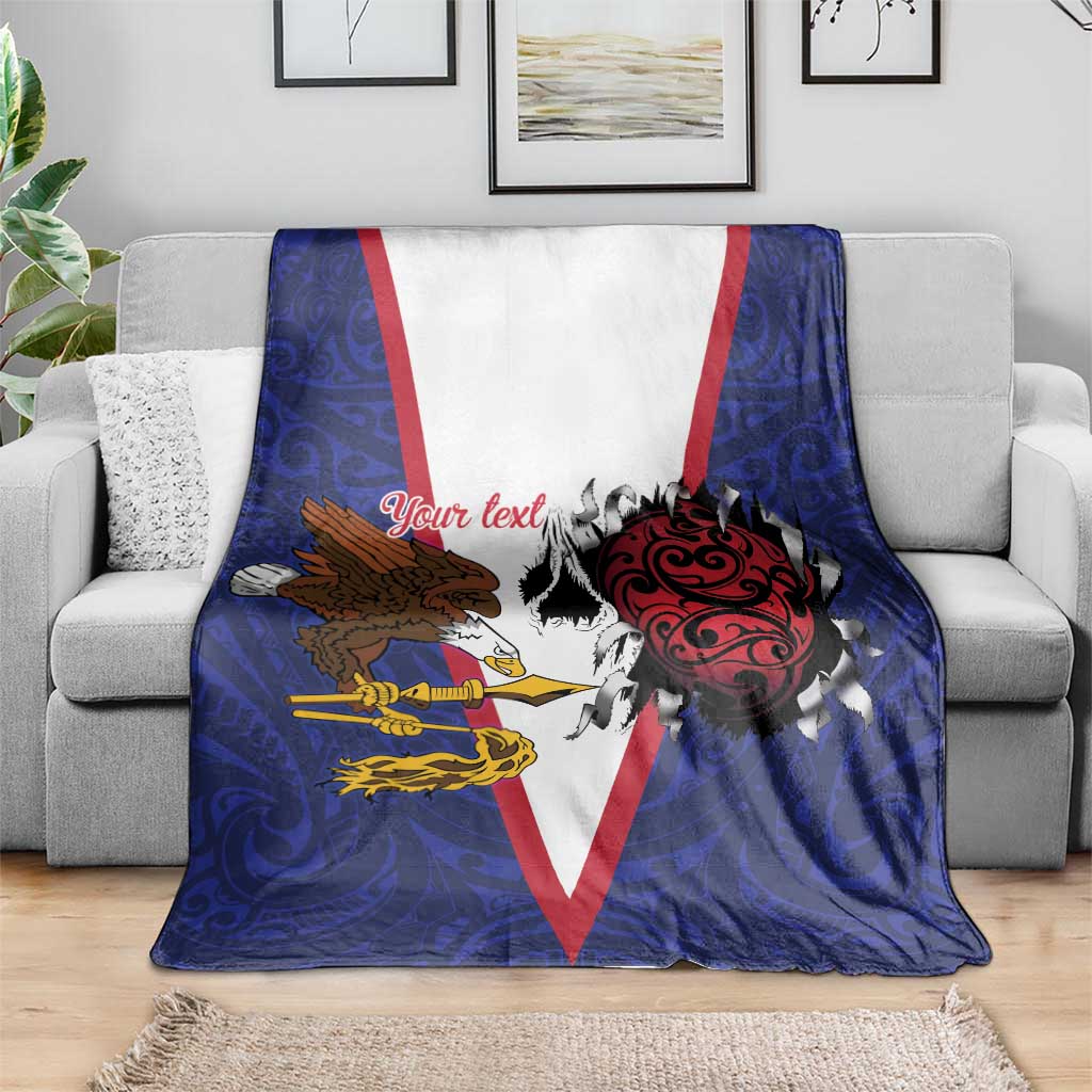 American Samoa Heart Tribal Personalized Blanket Polynesian Patterns LT9 - Polynesian Pride