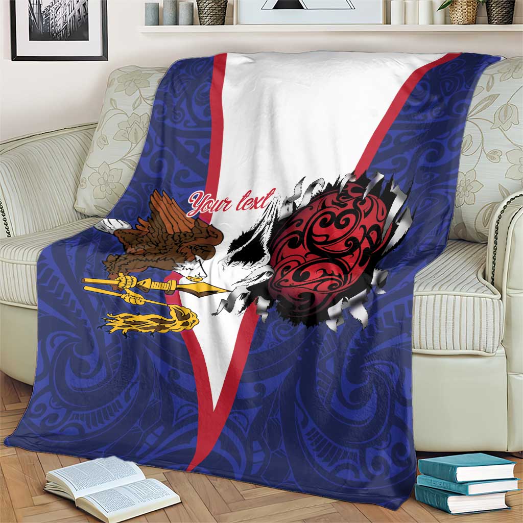American Samoa Heart Tribal Personalized Blanket Polynesian Patterns LT9 - Polynesian Pride