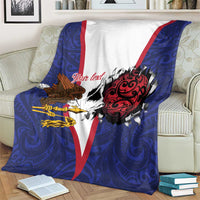 American Samoa Heart Tribal Personalized Blanket Polynesian Patterns LT9 - Polynesian Pride
