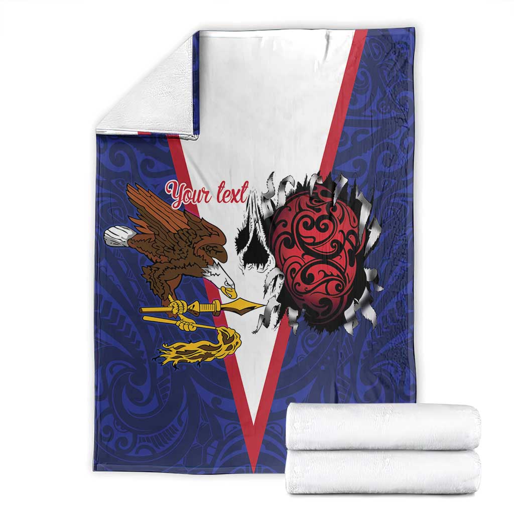 American Samoa Heart Tribal Personalized Blanket Polynesian Patterns LT9 - Polynesian Pride