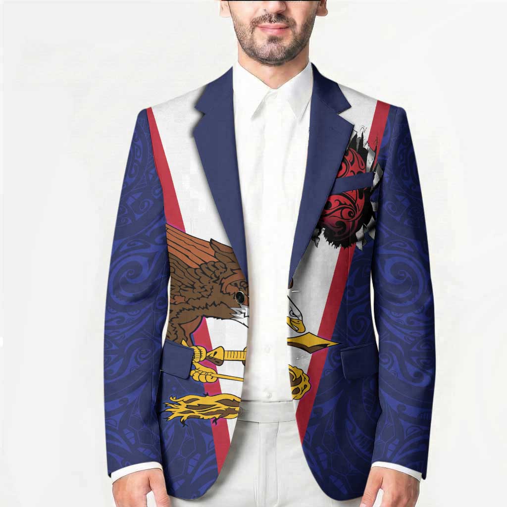 American Samoa Heart Tribal Personalized Blazer Polynesian Patterns LT9 - Polynesian Pride