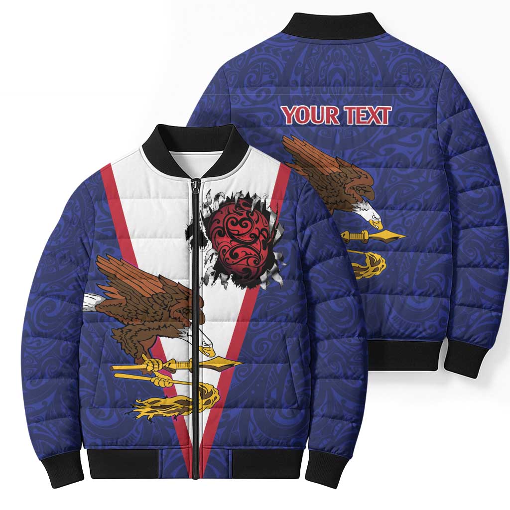 American Samoa Heart Tribal Personalized Bomber Puffer Jacket Polynesian Patterns LT9 - Polynesian Pride
