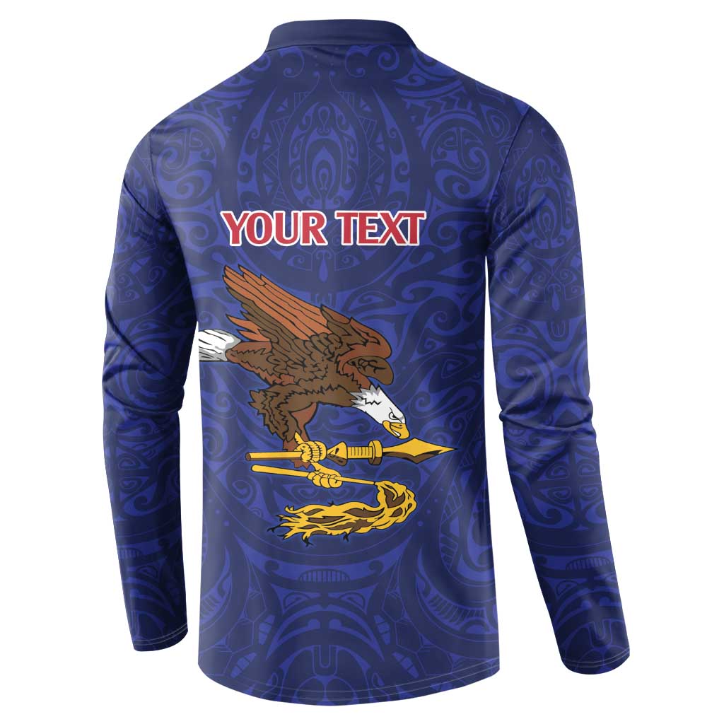American Samoa Heart Tribal Personalized Button Sweatshirt Polynesian Patterns LT9 - Polynesian Pride