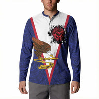 American Samoa Heart Tribal Personalized Button Sweatshirt Polynesian Patterns LT9 - Polynesian Pride