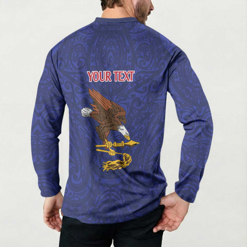 American Samoa Heart Tribal Personalized Button Sweatshirt Polynesian Patterns LT9 - Polynesian Pride