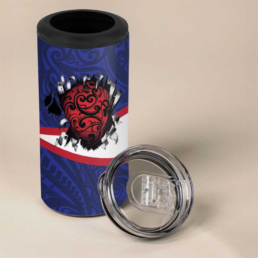 American Samoa Heart Tribal Personalized 4 in 1 Can Cooler Tumbler Polynesian Patterns LT9 - Polynesian Pride