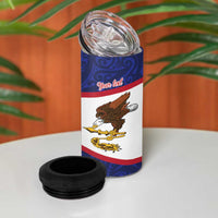 American Samoa Heart Tribal Personalized 4 in 1 Can Cooler Tumbler Polynesian Patterns LT9 - Polynesian Pride