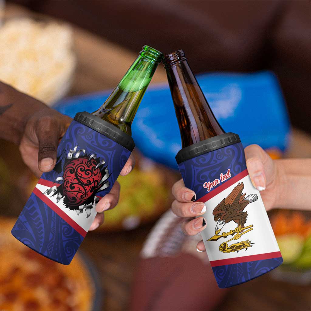 American Samoa Heart Tribal Personalized 4 in 1 Can Cooler Tumbler Polynesian Patterns LT9 - Polynesian Pride