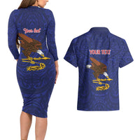 American Samoa Heart Tribal Personalized Couples Matching Long Sleeve Bodycon Dress and Hawaiian Shirt Polynesian Patterns LT9 - Polynesian Pride