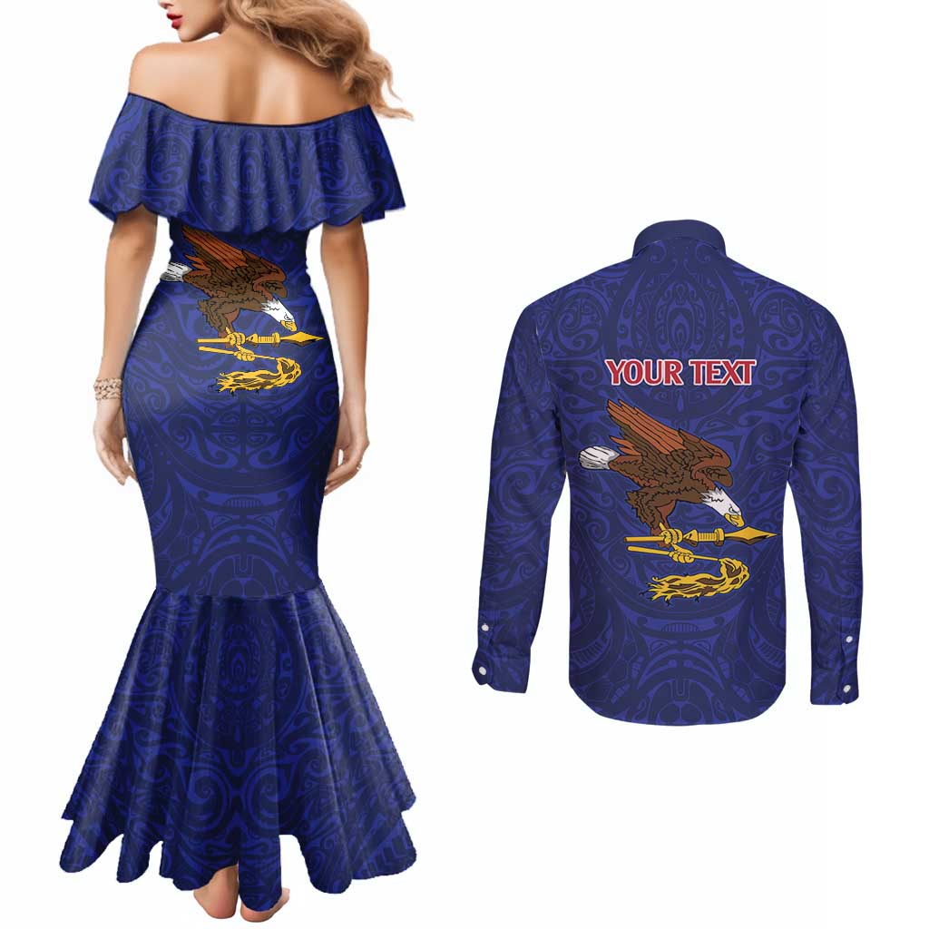 American Samoa Heart Tribal Personalized Couples Matching Mermaid Dress and Long Sleeve Button Shirt Polynesian Patterns LT9 - Polynesian Pride
