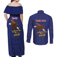 American Samoa Heart Tribal Personalized Couples Matching Off Shoulder Maxi Dress and Long Sleeve Button Shirt Polynesian Patterns LT9 - Polynesian Pride