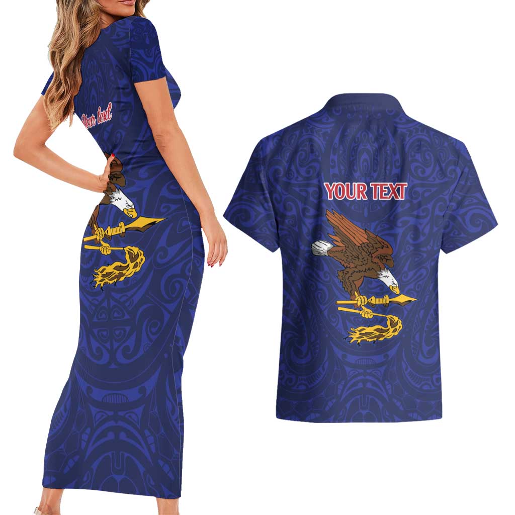 American Samoa Heart Tribal Personalized Couples Matching Short Sleeve Bodycon Dress and Hawaiian Shirt Polynesian Patterns LT9 - Polynesian Pride