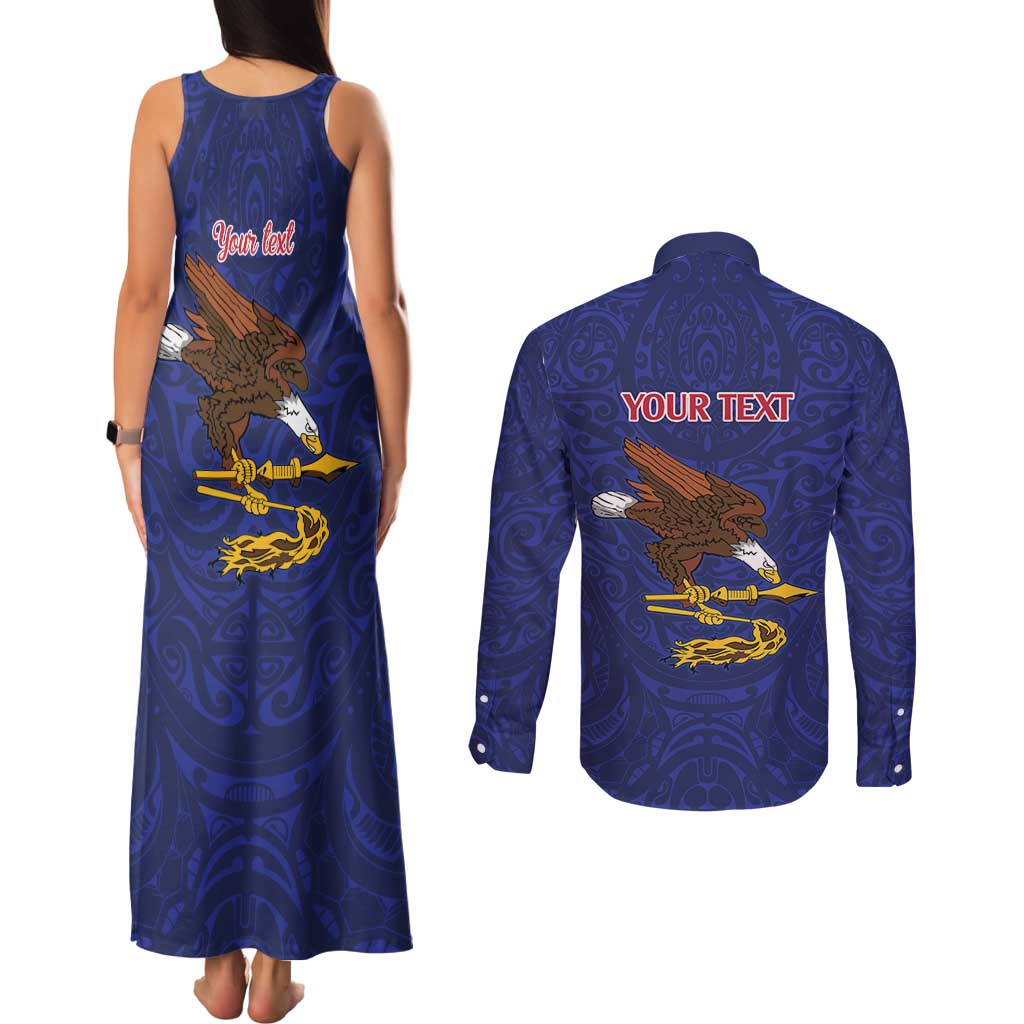 American Samoa Heart Tribal Personalized Couples Matching Tank Maxi Dress and Long Sleeve Button Shirt Polynesian Patterns LT9 - Polynesian Pride
