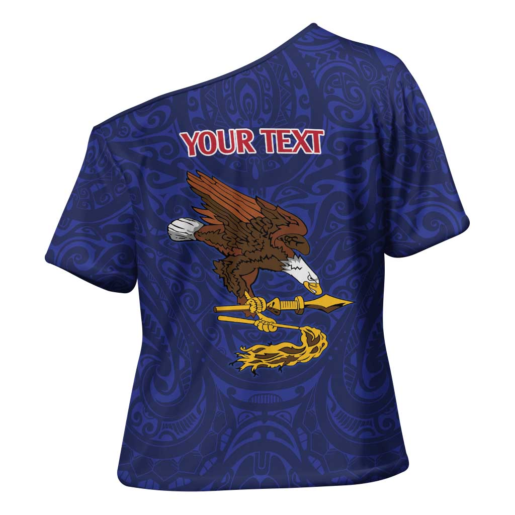 American Samoa Heart Tribal Personalized Cross Shoulder Shirt Polynesian Patterns LT9 - Polynesian Pride