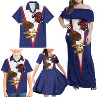 American Samoa Heart Tribal Personalized Family Matching Off Shoulder Maxi Dress and Hawaiian Shirt Polynesian Patterns LT9 - Polynesian Pride