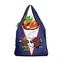 American Samoa Heart Tribal Personalized Grocery Bag Polynesian Patterns LT9 1-pack One Size Blue - Polynesian Pride