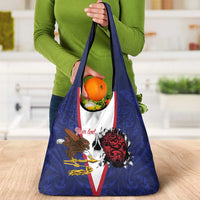 American Samoa Heart Tribal Personalized Grocery Bag Polynesian Patterns LT9 - Polynesian Pride