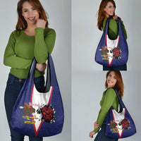 American Samoa Heart Tribal Personalized Grocery Bag Polynesian Patterns LT9 - Polynesian Pride