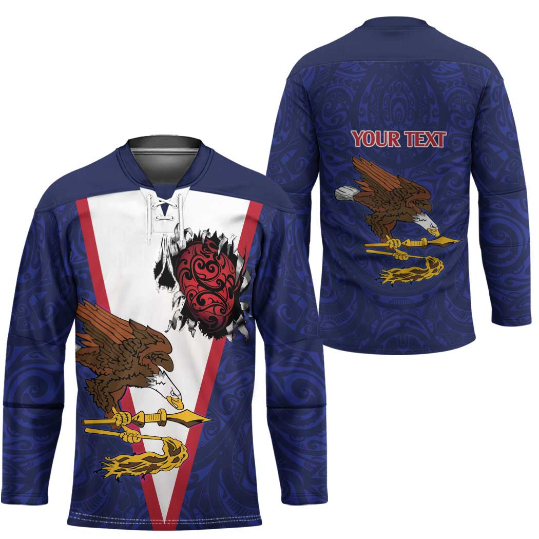 American Samoa Heart Tribal Personalized Hockey Jersey Polynesian Patterns LT9 - Polynesian Pride