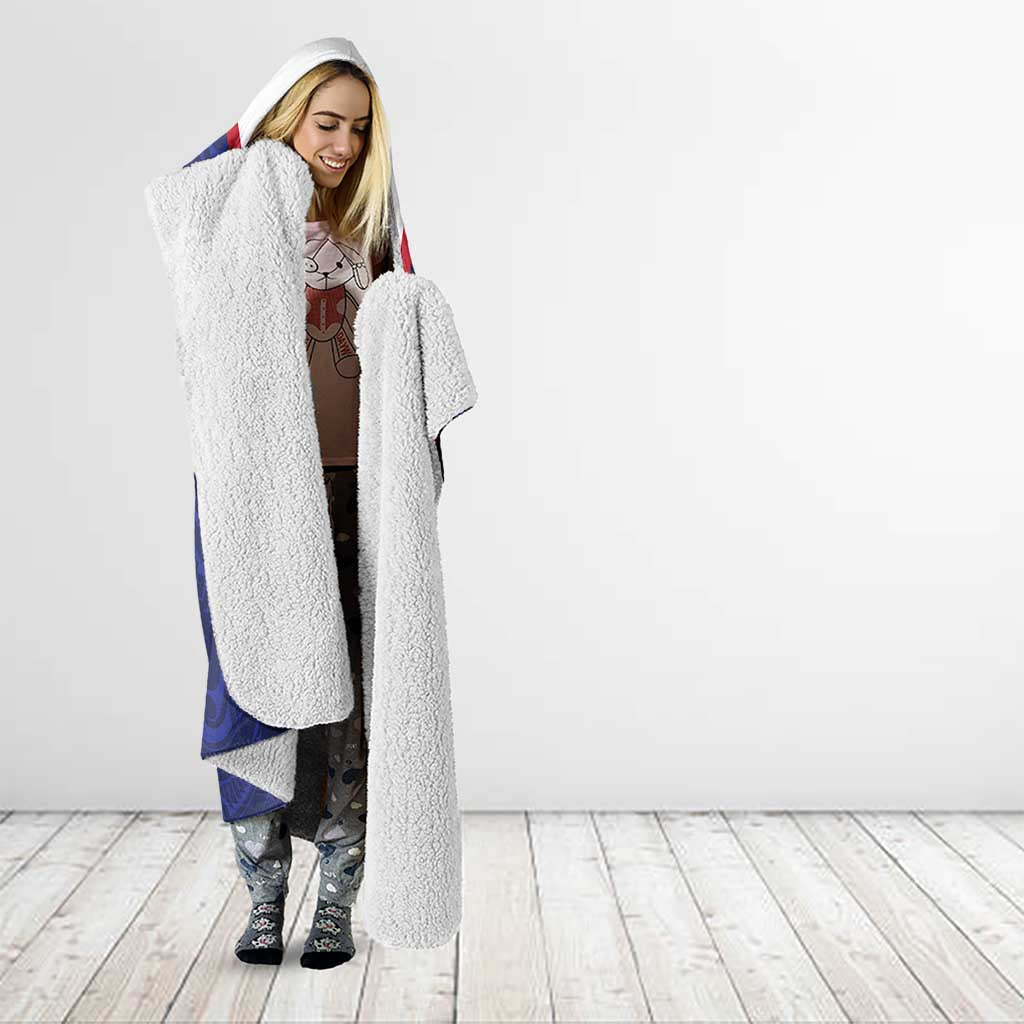 American Samoa Heart Tribal Personalized Hooded Blanket Polynesian Patterns LT9 - Polynesian Pride
