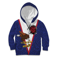 American Samoa Heart Tribal Personalized Kid Hoodie Polynesian Patterns LT9 Zip Hoodie Blue - Polynesian Pride