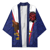 American Samoa Heart Tribal Personalized Kimono Polynesian Patterns LT9 Unisex Blue - Polynesian Pride