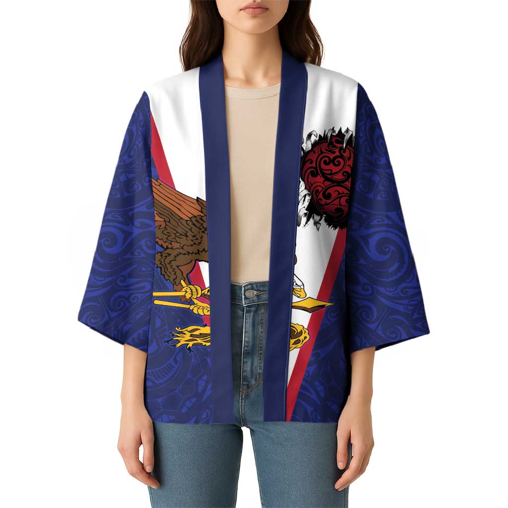 American Samoa Heart Tribal Personalized Kimono Polynesian Patterns LT9 - Polynesian Pride